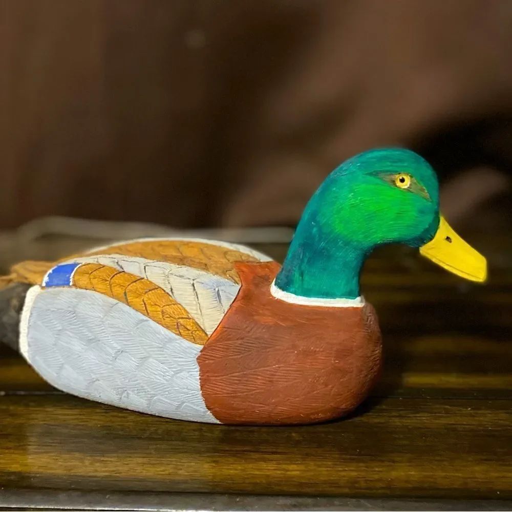 Vintage 90’s handcrafted wooden duck decoy